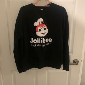 Black Crewneck Sweatshirt with Jollibee